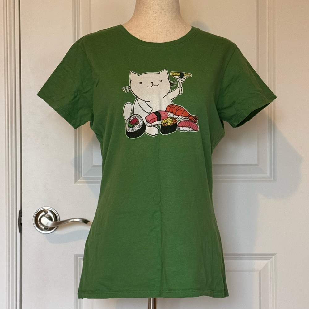 Green Cat Sushi T-Shirt